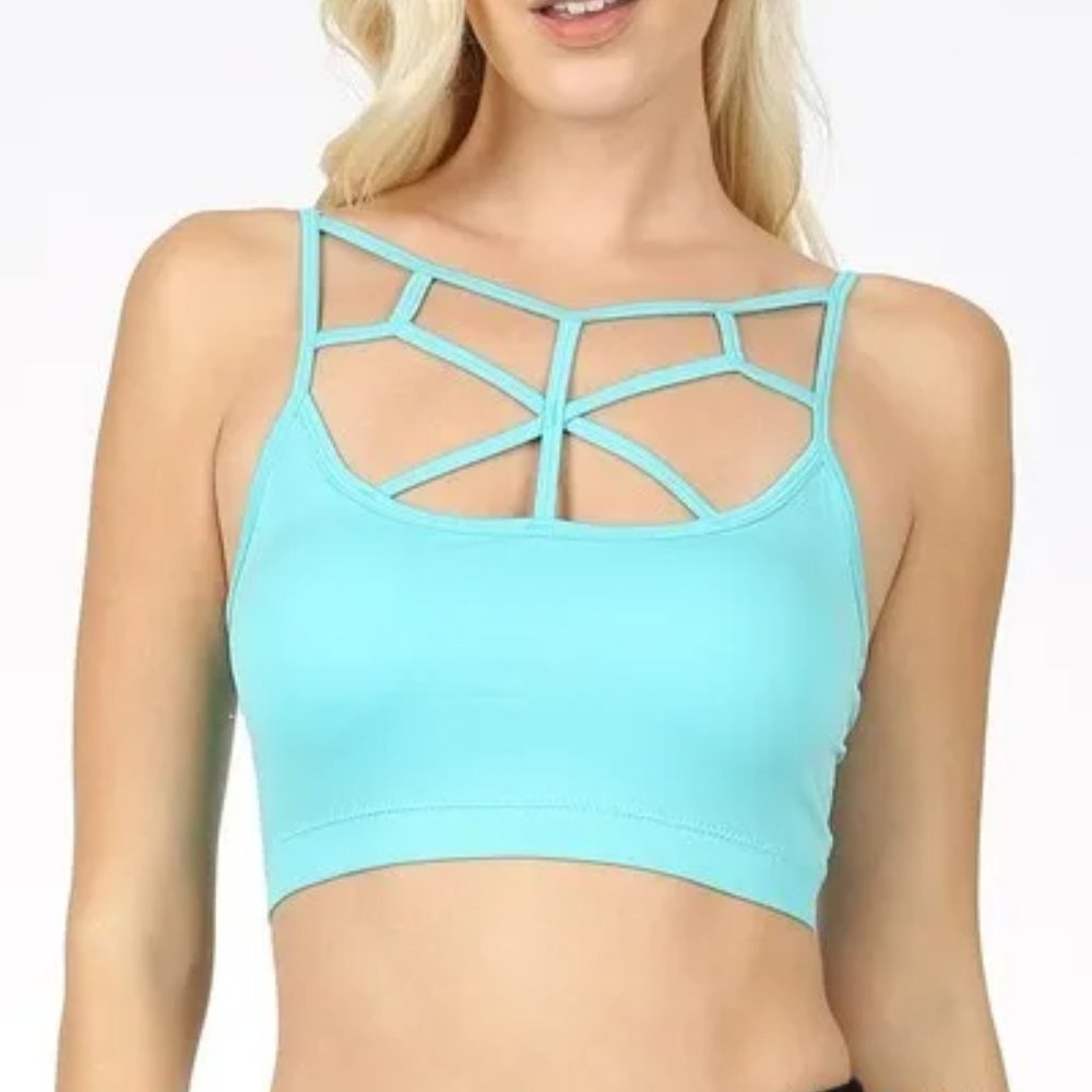 Brand New Zenana Web Detail Mint Bralette L/XL - Picture 11 of 11